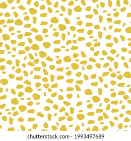 Seamless abstract pattern. white background. yellow spots. vector texture. trend print for textiles and wallpaper.