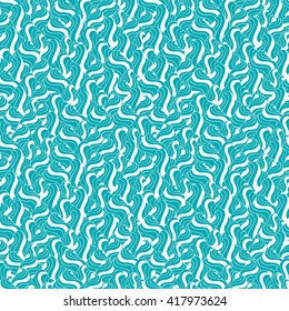 Seamless abstract pattern in white and blue-green colors. Vector illustration.