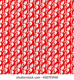 Seamless abstract pattern in white and bright scarlet colors. Vector illustration.
