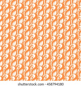 Seamless abstract pattern in white and bright orange colors. Vector illustration.