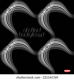 seamless abstract pattern white line grey wave gray band on black background vector