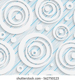 Seamless Abstract Pattern. White Ornament Background. 3d Art Graphic Design