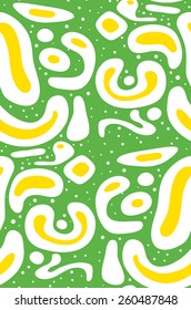Seamless abstract pattern of white and yellow shapes