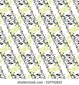 Seamless abstract pattern with yellow and black elements