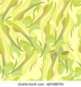 Seamless abstract pattern of yellow and grassy waves.