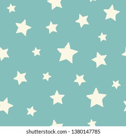 Seamless abstract pattern with yellow
 ha on powder blue background. childish vector ornament. Cosmos texture for paper, wrapping and fabric.