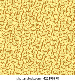 Seamless abstract pattern in yellow and light brown colors. Vector illustration.