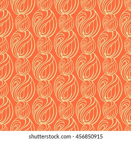 Seamless abstract pattern in yellow and orange colors. Vector illustration.
