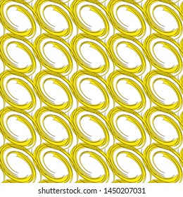 Seamless abstract pattern. Yellow ovals on a white background.