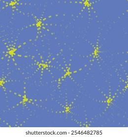 Modelo abstracto inconsútil con las estrellas amarillas en un fondo azul. Ilustración vectorial para estampados en telas, fundas, embalajes y para decoración escénica en Eurostyle