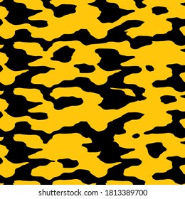 Seamless abstract pattern. Yellow texture wasp, giraffe or leopard skin. Modern background.