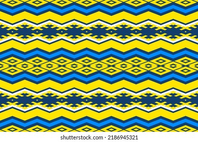Seamless abstract pattern of zigzag, triangles and polygonal shapes. Folk style geometric ornament.