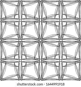 Seamless abstract pattern.Black lace on white background.Black and white graphics. Imitation lace. For design and decoration of fabric, paper, Wallpaper and packaging.Grid pattern.