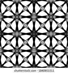 Seamless abstract pattern.Black lace on white background.Black and white graphics. Imitation lace. For design and decoration of fabric, paper, Wallpaper and packaging.Grid pattern.