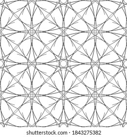 Seamless abstract pattern.Black lace on white background.Black and white graphics. Imitation lace. For design and decoration of fabric, paper, Wallpaper and packaging.Grid pattern.