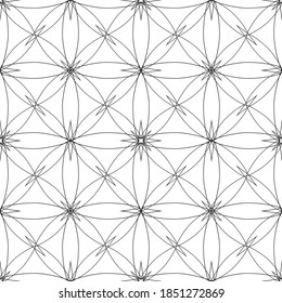 Seamless abstract pattern.Black lace on white background.Black and white graphics. Imitation lace. For design and decoration of fabric, paper, Wallpaper and packaging.Grid pattern.