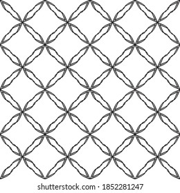 Seamless abstract pattern.Black lace on white background.Black and white graphics. Imitation lace. For design and decoration of fabric, paper, Wallpaper and packaging.Grid pattern.