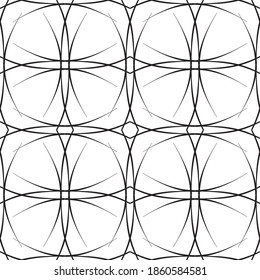 Seamless abstract pattern.Black lace on white background.Black and white graphics. Imitation lace. For design and decoration of fabric, paper, Wallpaper and packaging.Grid pattern.