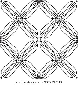 Seamless abstract pattern.Black lace on white background.Black and white graphics. Imitation lace. For design and decoration of fabric, paper, Wallpaper and packaging.Grid pattern.