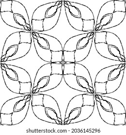 Patrón abstracto impecable.Encaje negro sobre fondo blanco.Gráficos en blanco y negro. Imitación de encaje. Para el diseño y la decoración de tela, papel, papel tapiz y empaque.Patrón de cuadrícula.