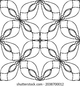 Patrón abstracto impecable.Encaje negro sobre fondo blanco.Gráficos en blanco y negro. Imitación de encaje. Para el diseño y la decoración de tela, papel, papel tapiz y empaque.Patrón de cuadrícula.