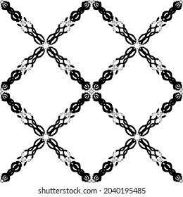 Nahtloses abstraktes Muster.Schwarze Spitze auf weißem Hintergrund.Schwarze und weiße Grafiken. Nachahmung. Für Design und Dekoration von Stoff, Papier, Tapete und Verpackung.Grid Muster.