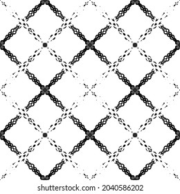 Seamless abstract pattern.Black lace on white background.Black and white graphics. Imitation lace. For design and decoration of fabric, paper, Wallpaper and packaging.Grid pattern.