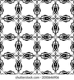 Patrón abstracto impecable.Encaje negro sobre fondo blanco.Gráficos en blanco y negro. Imitación de encaje. Para el diseño y la decoración de tela, papel, papel tapiz y empaque.Patrón de cuadrícula.