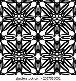 Patrón abstracto impecable.Encaje negro sobre fondo blanco.Gráficos en blanco y negro. Imitación de encaje. Para el diseño y la decoración de tela, papel, papel tapiz y empaque.Patrón de cuadrícula.