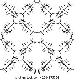 Patrón abstracto impecable.Encaje negro sobre fondo blanco.Gráficos en blanco y negro. Imitación de encaje. Para el diseño y la decoración de tela, papel, papel tapiz y empaque.Patrón de cuadrícula.