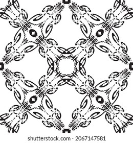 Seamless abstract pattern.Black lace on white background.Black and white graphics. Imitation lace. For design and decoration of fabric, paper, Wallpaper and packaging.Grid pattern.