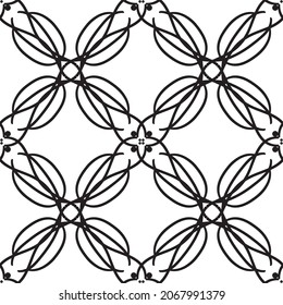 Seamless abstract pattern.Black lace on white background.Black and white graphics. Imitation lace. For design and decoration of fabric, paper, Wallpaper and packaging.Grid pattern.