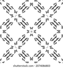 Seamless abstract pattern.Black lace on white background.Black and white graphics. Imitation lace. For design and decoration of fabric, paper, Wallpaper and packaging.Grid pattern.