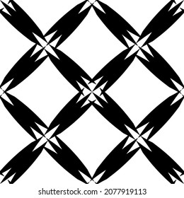 Patrón abstracto impecable.Encaje negro sobre fondo blanco.Gráficos en blanco y negro. Imitación de encaje. Para el diseño y la decoración de tela, papel, papel tapiz y empaque.Patrón de cuadrícula.