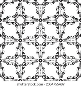 Patrón abstracto impecable.Encaje negro sobre fondo blanco.Gráficos en blanco y negro. Imitación de encaje. Para el diseño y la decoración de tela, papel, papel tapiz y empaque.Patrón de cuadrícula.