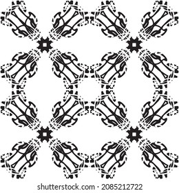 Seamless abstract pattern.Black lace on white background.Black and white graphics. Imitation lace. For design and decoration of fabric, paper, Wallpaper and packaging.Grid pattern.