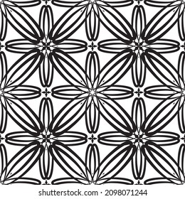 Patrón abstracto impecable.Encaje negro sobre fondo blanco.Gráficos en blanco y negro. Imitación de encaje. Para el diseño y la decoración de tela, papel, papel tapiz y empaque.Patrón de cuadrícula.