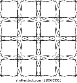 Seamless abstract pattern.Black lace on white background.Black and white graphics. Imitation lace. For design and decoration of fabric, paper, Wallpaper and packaging.Grid pattern.
