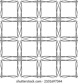Seamless abstract pattern.Black lace on white background.Black and white graphics. Imitation lace. For design and decoration of fabric, paper, Wallpaper and packaging.Grid pattern.