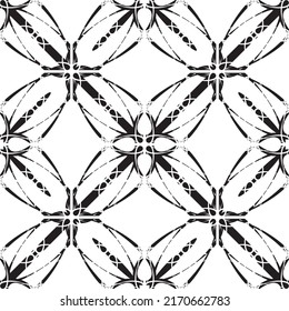 Seamless abstract pattern.Black lace on white background.Black and white graphics. Imitation lace. For design and decoration of fabric, paper, Wallpaper and packaging.Grid pattern.