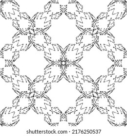 Patrón abstracto impecable.Encaje negro sobre fondo blanco.Gráficos en blanco y negro. Imitación de encaje. Para el diseño y la decoración de tela, papel, papel tapiz y empaque.Patrón de cuadrícula.