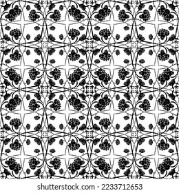 Seamless abstract pattern.Black lace on white background.Black and white graphics. Imitation lace. For design and decoration of fabric, paper, Wallpaper and packaging.Grid pattern.