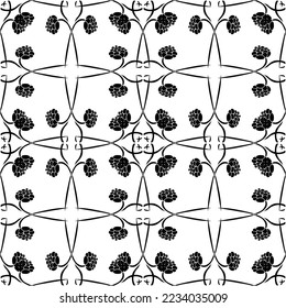 Seamless abstract pattern.Black lace on white background.Black and white graphics. Imitation lace. For design and decoration of fabric, paper, Wallpaper and packaging.Grid pattern.