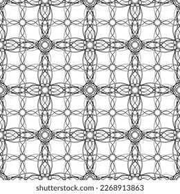 Seamless abstract pattern.Black lace on white background.Black and white graphics. Imitation lace. For design and decoration of fabric, paper, Wallpaper and packaging.Grid pattern.