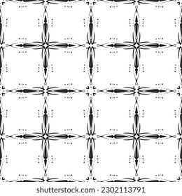 Seamless abstract pattern.Black lace on white background.Black and white graphics. Imitation lace. For design and decoration of fabric, paper, Wallpaper and packaging.Grid pattern.