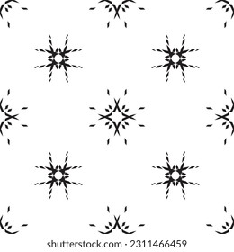 Seamless abstract pattern.Black lace on white background.Black and white graphics. Imitation lace. For design and decoration of fabric, paper, Wallpaper and packaging.Grid pattern.