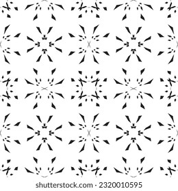 Patrón abstracto impecable.Encaje negro sobre fondo blanco.Gráficos en blanco y negro. Imitación de encaje. Para el diseño y la decoración de tela, papel, papel tapiz y empaque.Patrón de cuadrícula.