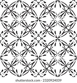 Seamless abstract pattern.Black lace on white background.Black and white graphics. Imitation lace. For design and decoration of fabric, paper, Wallpaper and packaging.Grid pattern.