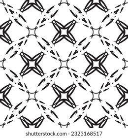 Seamless abstract pattern.Black lace on white background.Black and white graphics. Imitation lace. For design and decoration of fabric, paper, Wallpaper and packaging.Grid pattern.