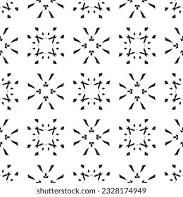 Patrón abstracto impecable.Encaje negro sobre fondo blanco.Gráficos en blanco y negro. Imitación de encaje. Para el diseño y la decoración de tela, papel, papel tapiz y empaque.Patrón de cuadrícula.